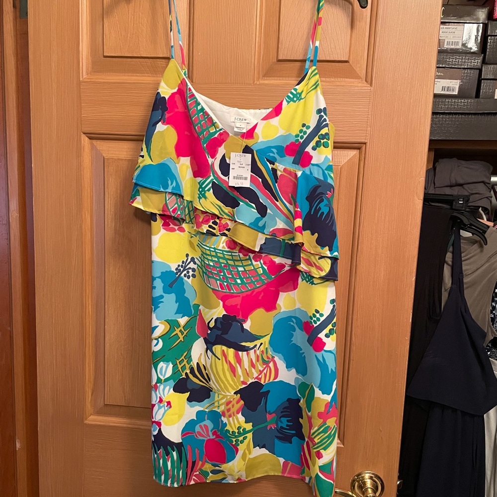 J. Crew Floral Ruffle Cami Dress